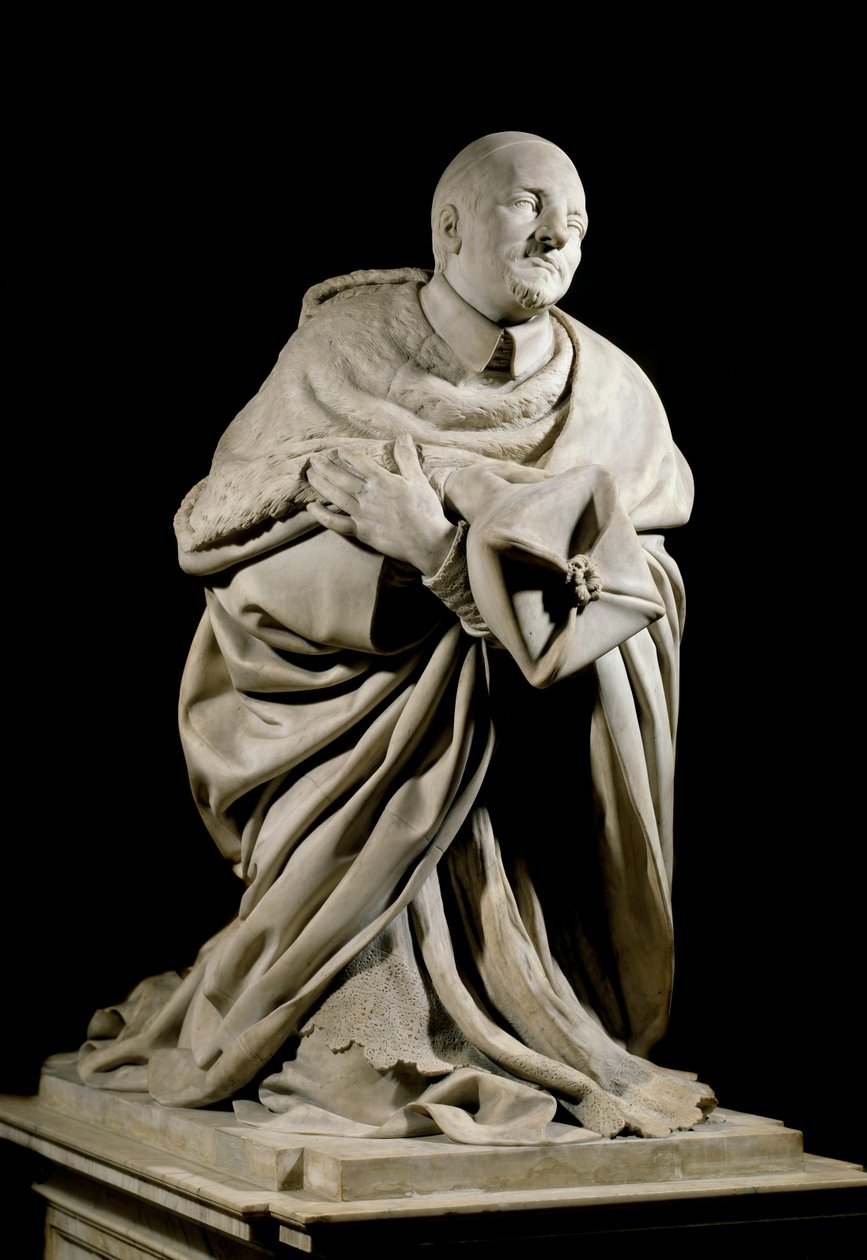 Monumento em homenagem ao Cardeal Pierre de Berulle (1575-1629), fundador da Congregação Seculiere do Oratório. Escultura em mármore de Jacques Sarazin (1592-1660) e Charles Lestocard (século XVII). Sol 2,1 m Paris, Musee du Louvre de Jacques Sarazin