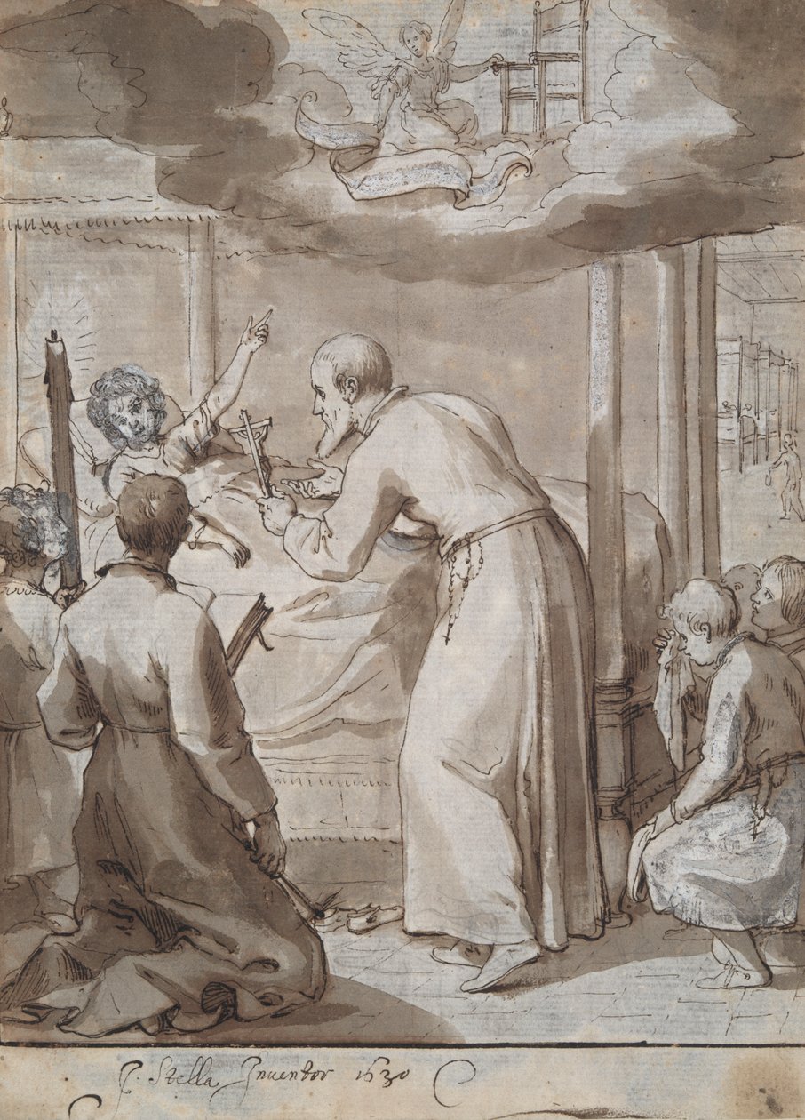 St. Philip visitando um hospital de Jacques Stella