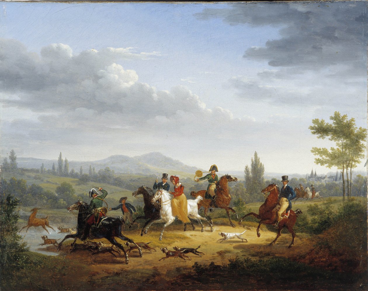 A caça ao veado (óleo sobre tela) de Jacques Swebach Desfontaines