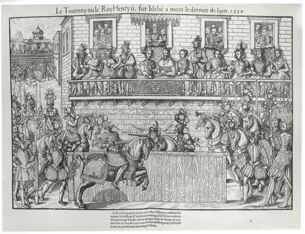 Torneio onde Henri II recebeu uma ferida fatal, 30 de junho de 1559 de Jacques Tortorel