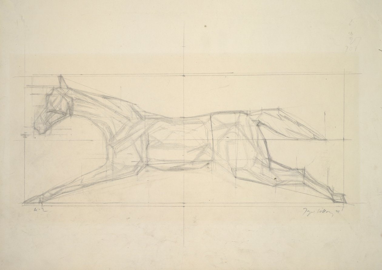 Jockey Series, no.2 (Cavalo visto de lado) de Jacques Villon