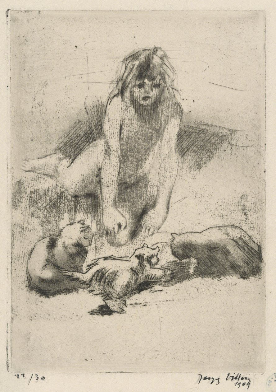 Minne et les chats buvant (Minne and the Drinking Cats), da suite Le bain de Minne (Minne de Jacques Villon
