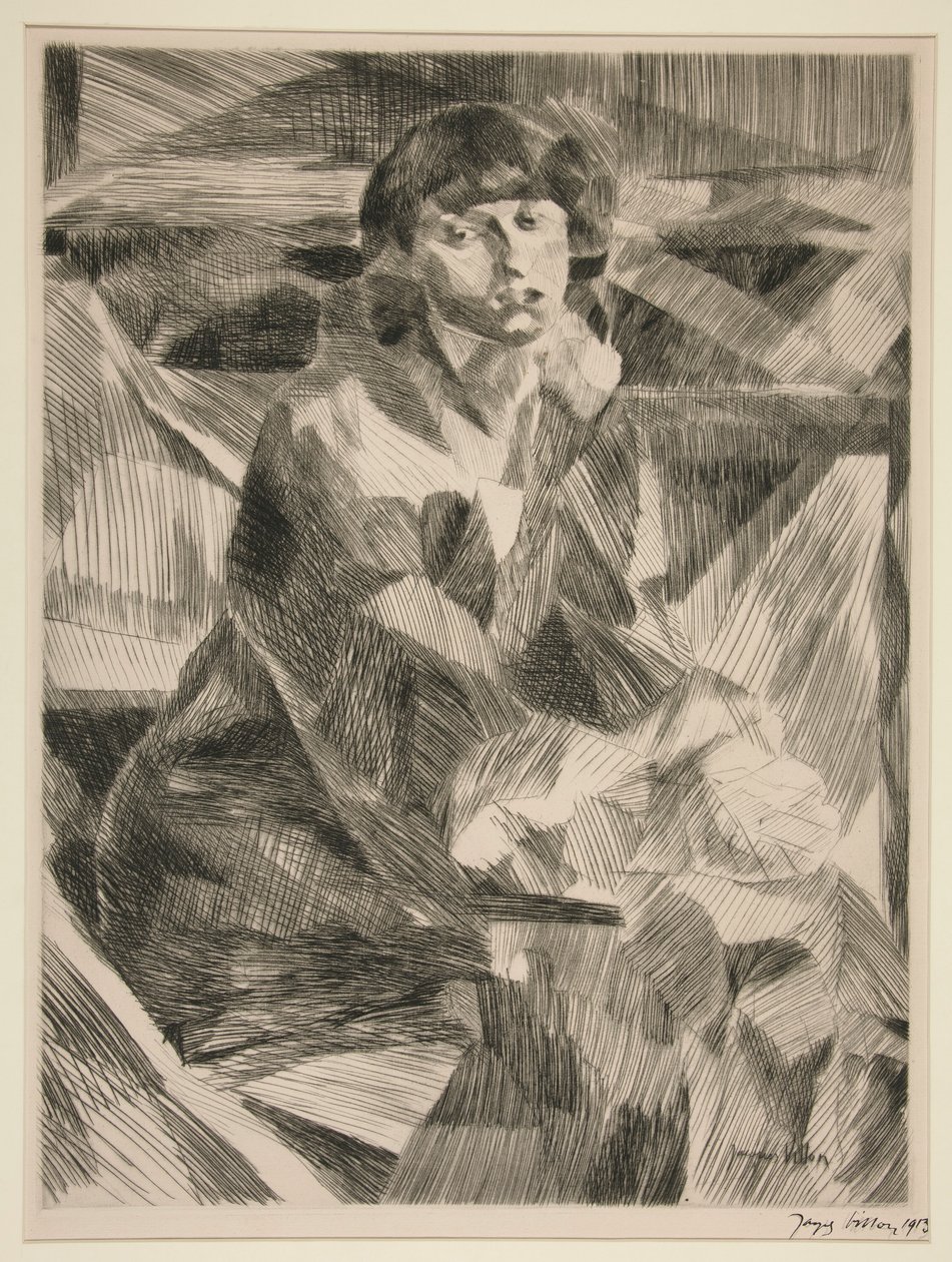 Retrato de uma jovem mulher de Jacques Villon