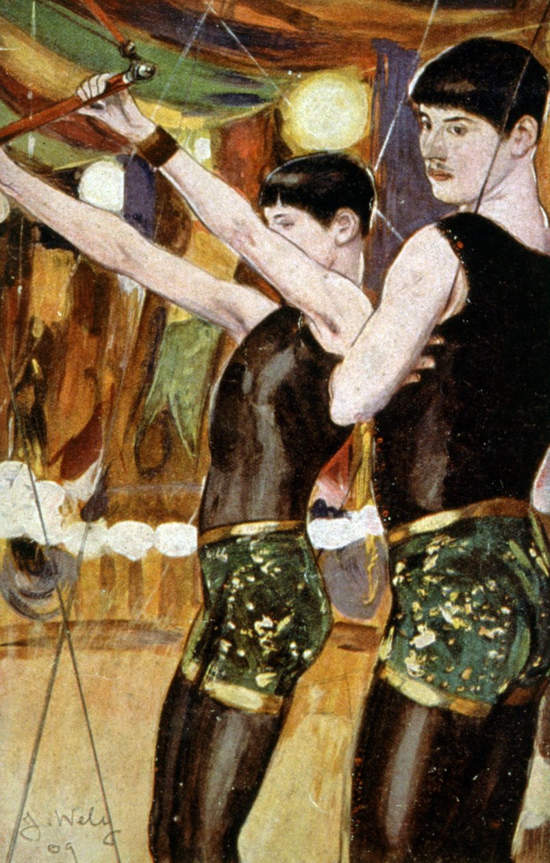 Equilibristas no circo (irmãos Zemganno) de Jacques Wely