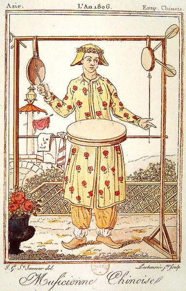 Músico chinês, 1806 (gravura a cores) de Jacques after Grasset de Saint Sauveur