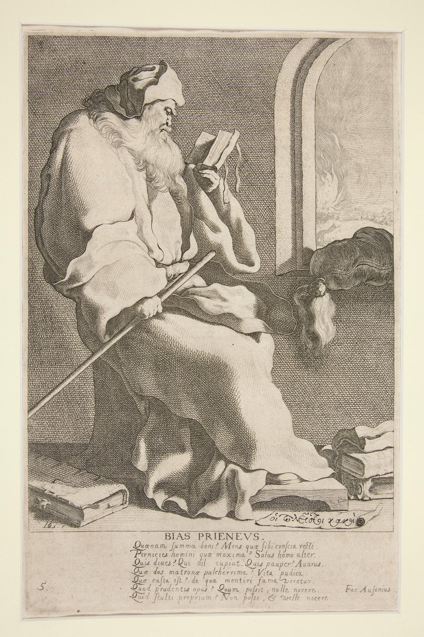 Bias Prieneus, nº 5 da série Os Sete Sábios da Grécia de Jacques de Gheyn III