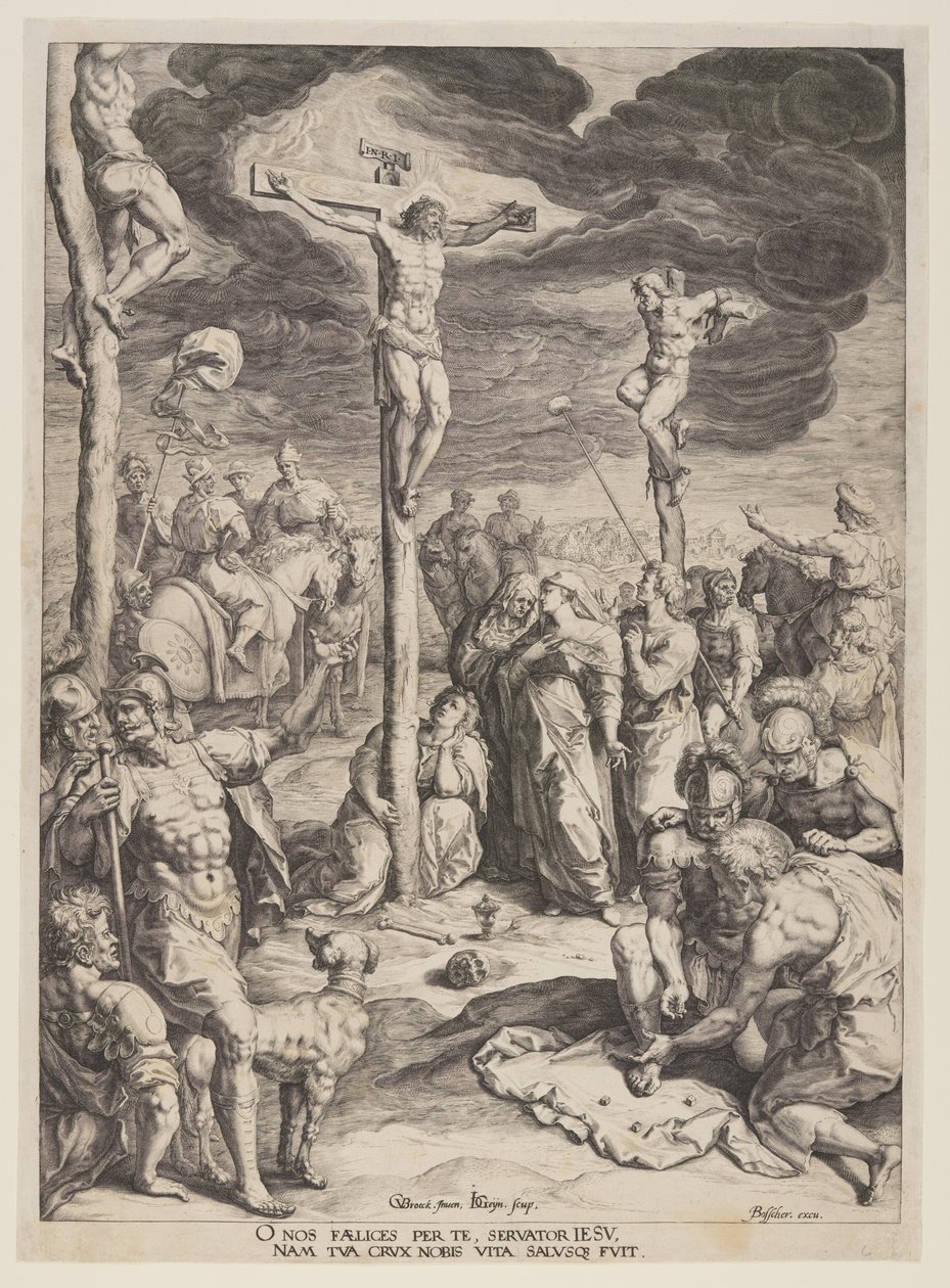 Cristo na cruz entre dois ladrões de Jacques de Gheyn II