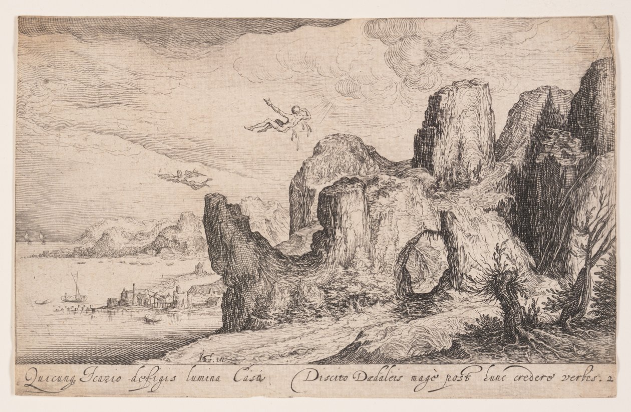 Paisagem com a queda de Ícaro, de Paisagens de Jacques de Gheyn II