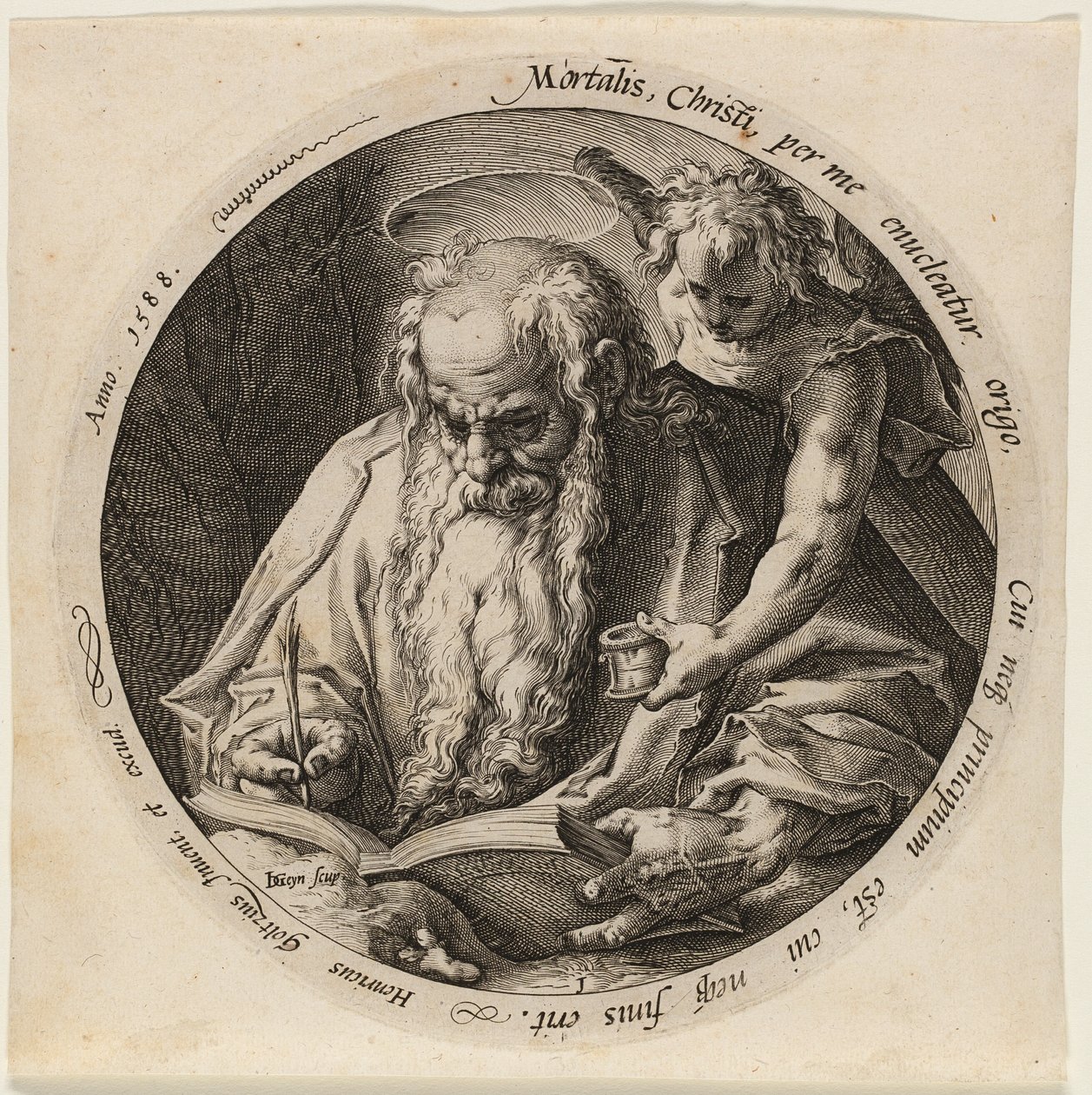 São Mateus, prato um de Os Quatro Evangelistas de Jacques de Gheyn II