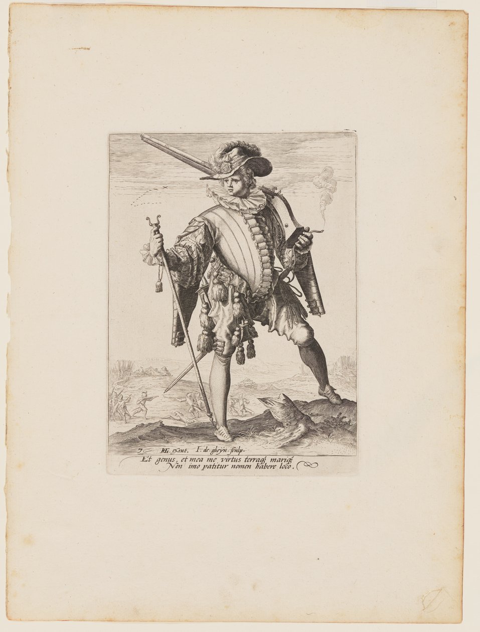 Soldado com arcabuz, de Oficiais e soldados da guarda-costas do Imperador Rodolfo II de Jacques de Gheyn II