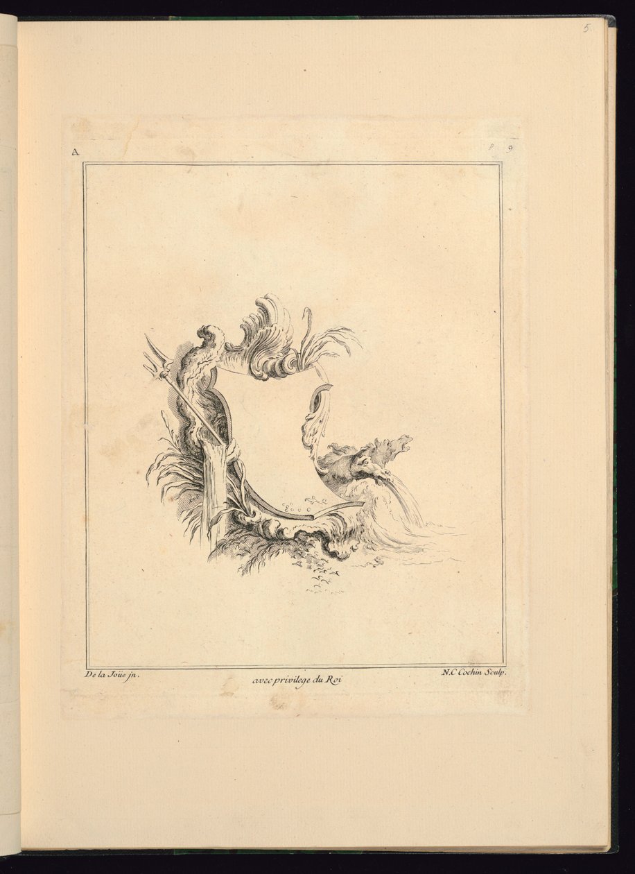Design para Cartouche Evocando o Mar de Jacques de Lajoüe