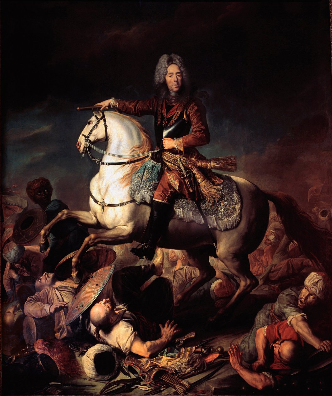 Retrato do Príncipe Eugene de Savoie-Carignan (Savoie Carignan, Conde de Soissons (1663-1736), chamado Príncipe Eugene Pintura de Jacob Van Schuppen (1670-1751) Século XVIII Turim, Galleria Sabauda - Retrato do Príncipe Eugene de Savoie-Carignan, Conde de  de Jacques or Jakobus van Schuppen