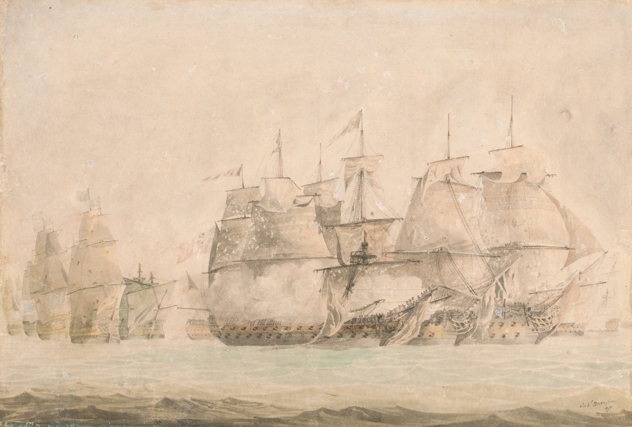 Batalha de São Vicente, Nelson no "Capitão" abordando e capturando os dois navios da linha de batalha em 14 de fevereiro de 1797 de Jahleel Brenton