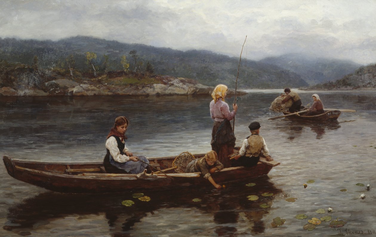 Pessoas pescando no lago de Jahn Ekenaes