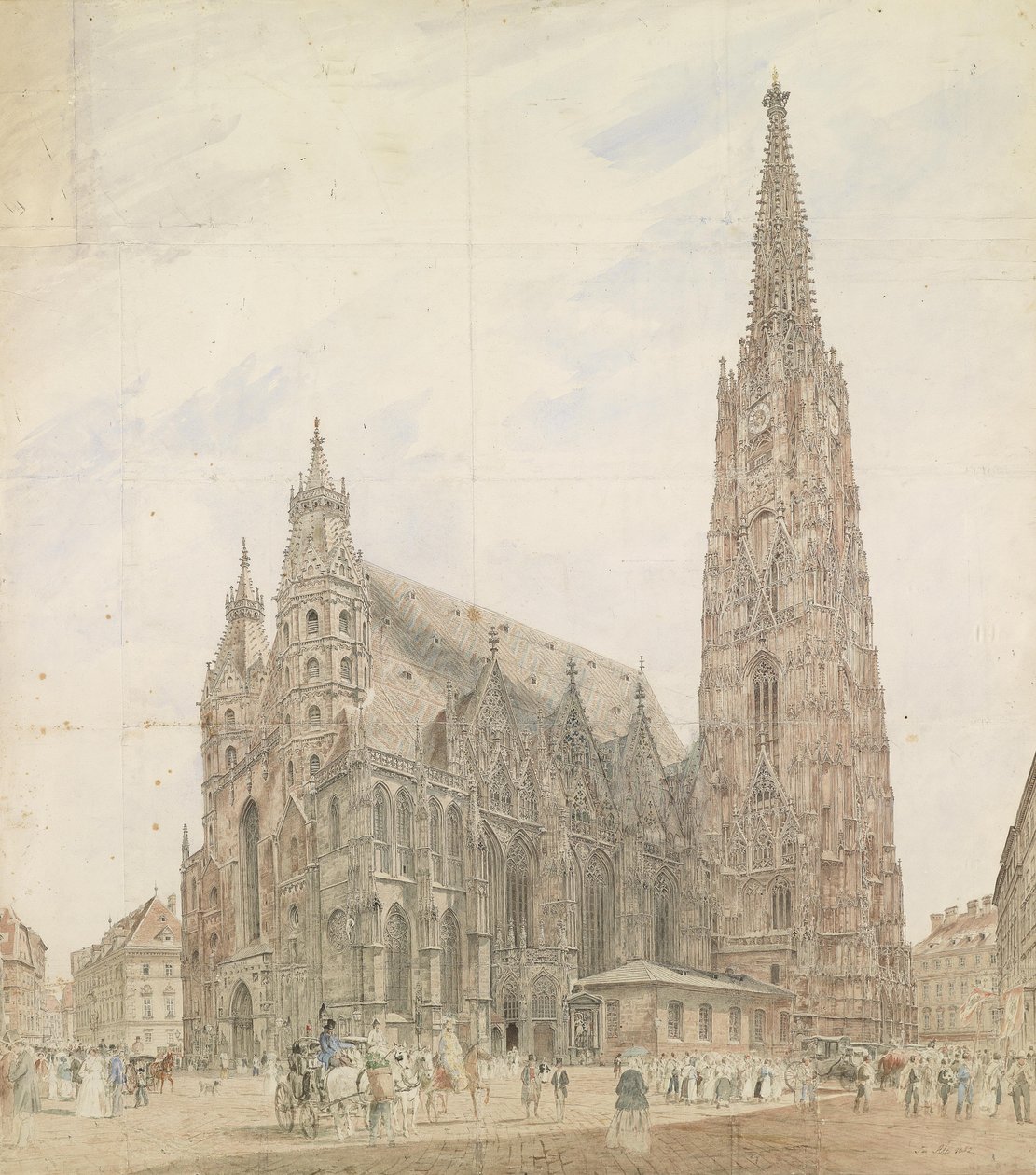 Catedral de Santo Estêvão em Viena de Jakob Alt