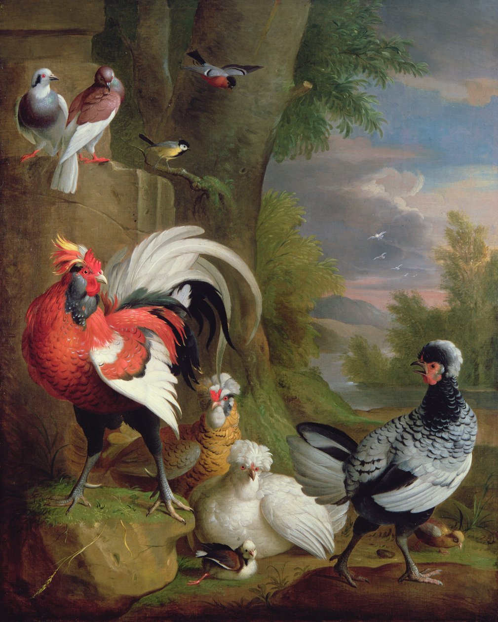 Aves exóticas em uma paisagem de Jakob Bogdani or Bogdany