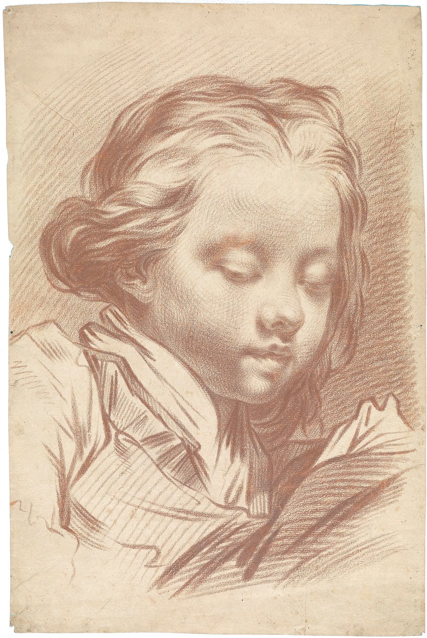 Retrato de um menino no perfil de três quartos de Jakob Mathias Schmuzer