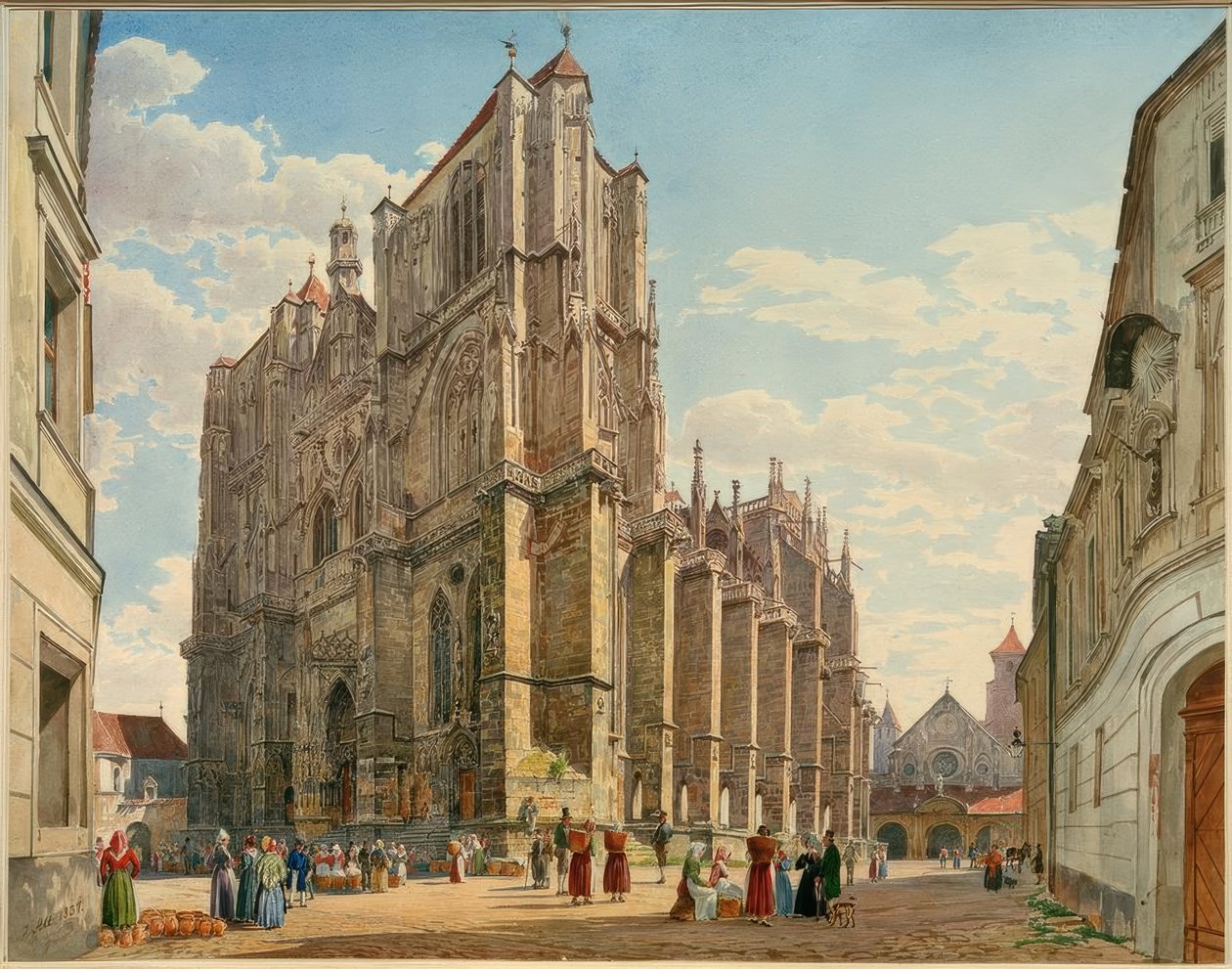 A catedral em Regensburg de Jakob Alt