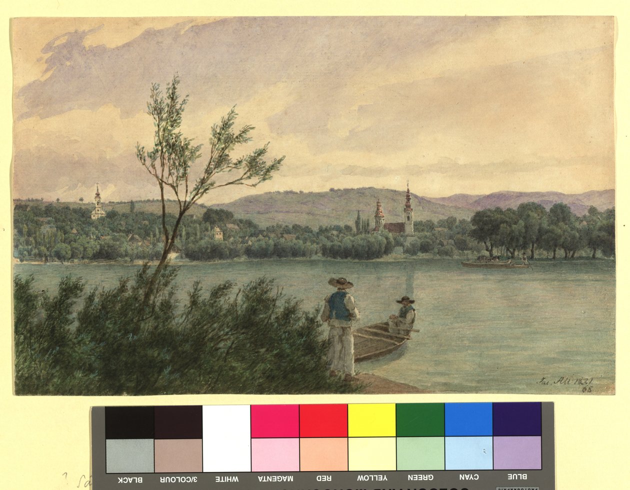 Braço do Danúbio com o rio Kamenitz, junto a Peterwardein de Jakob Alt