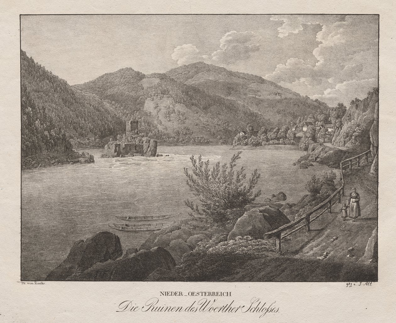 Baixa Áustria, as ruínas do Castelo de Woerther de Jakob Alt