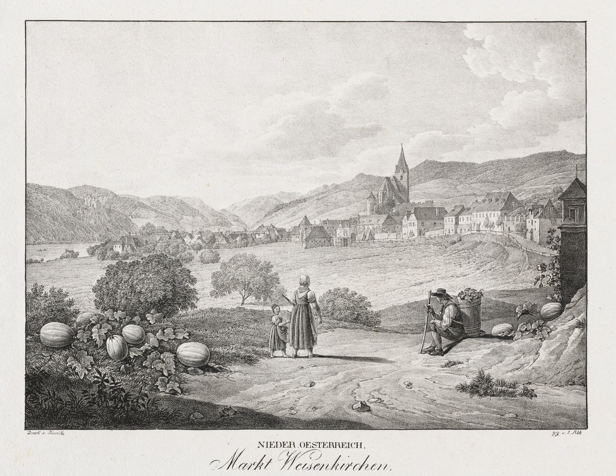 Baixa Áustria, cidade mercantil Weißenkirchen de Jakob Alt