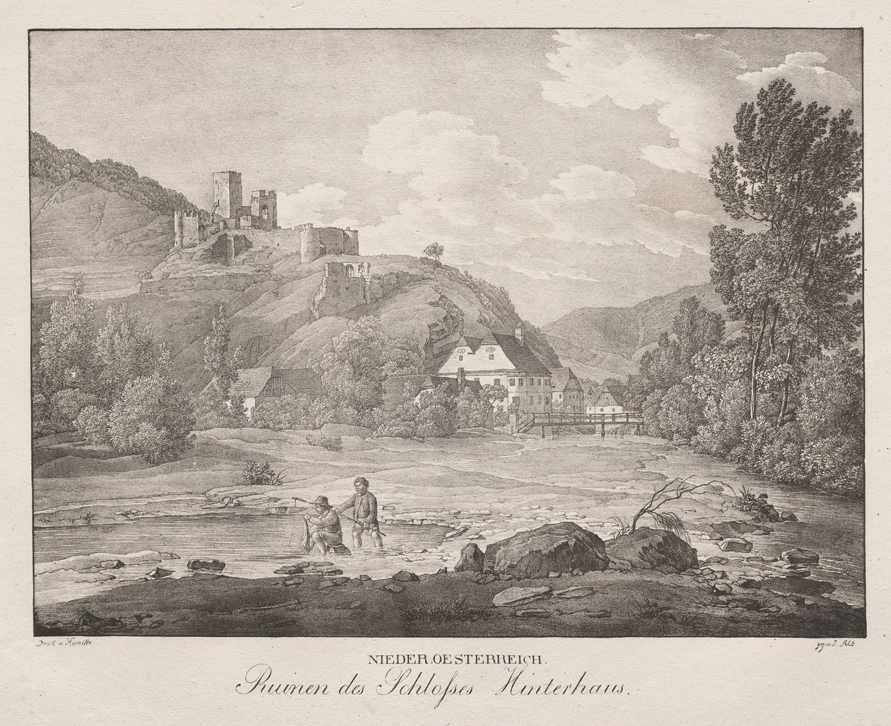 Baixa Áustria, ruínas do palácio Hinterhaus de Jakob Alt