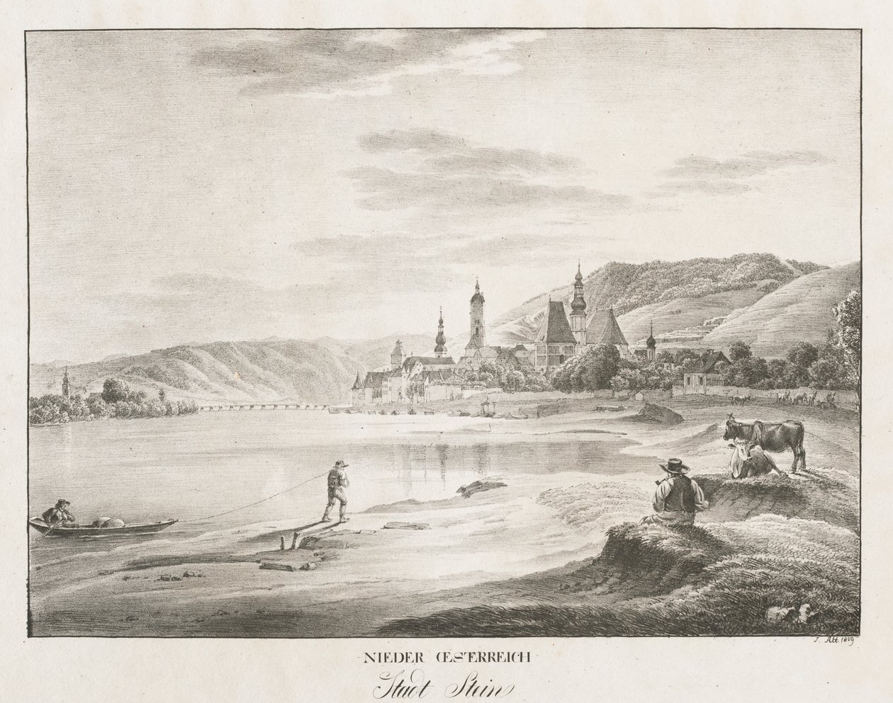 Baixa Áustria, cidade de Stein de Jakob Alt