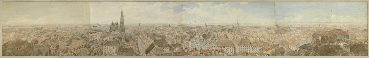 Panorama de Viena a partir da cúpula da Igreja de São Pedro de Jakob Alt