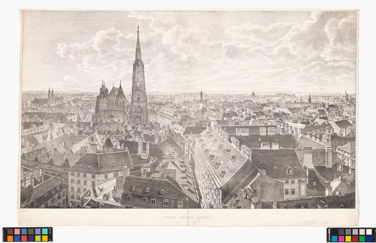 Panorama de Viena em direção a leste, visto da Igreja de São Pedro de Jakob Alt