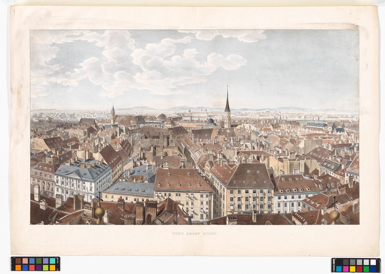 Panorama de Viena, em direção ao sul, visto da Igreja de São Pedro de Jakob Alt