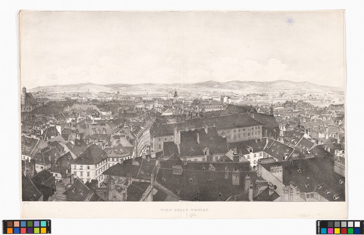 Panorama de Viena em direção a oeste, visto da Igreja de São Pedro de Jakob Alt