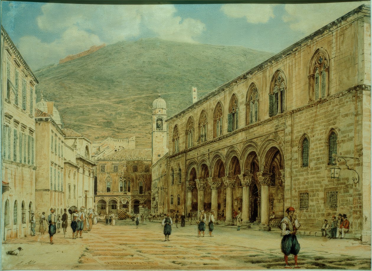 Praça em Ragusa (Dubrovnik) de Jakob Alt