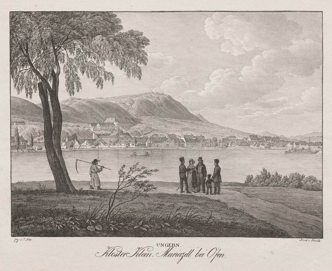 Ungern, mosteiro de Klein, Mariazell perto de Ofen de Jakob Alt