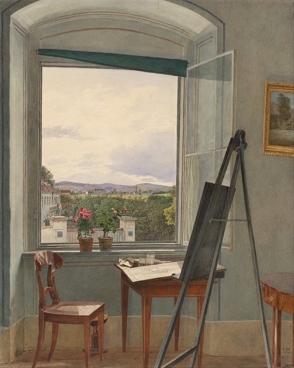 Vista do estúdio do artista em Alservorstadt em direção a Dornbach, 1836 de Jakob Alt