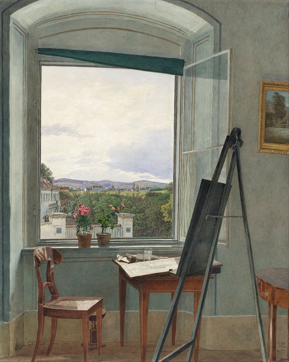 Vista do estúdio do artista em Alservorstadt em direção a Dornbach, 1836 de Jakob Alt