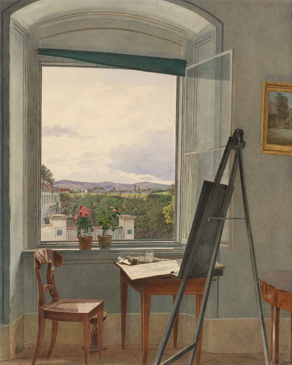 Vista do estúdio de artistas em Alservorstadt em direção a Dornbach, 1836 de Jakob Alt
