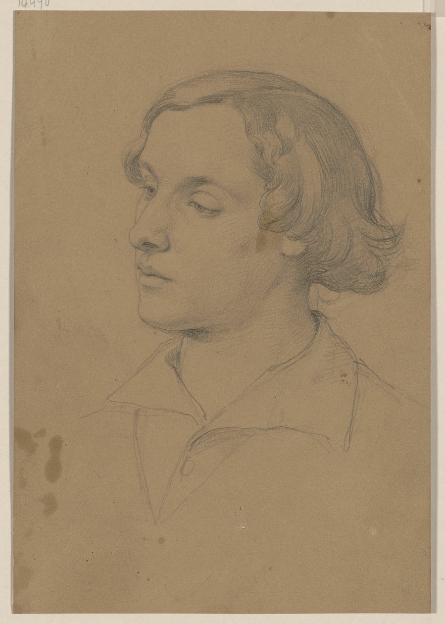 Retrato de busto de um jovem voltado para a esquerda de Jakob Becker