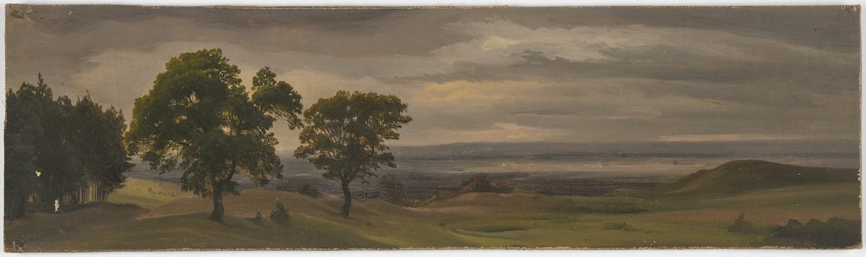 Paisagem de prado ao entardecer de Jakob Becker