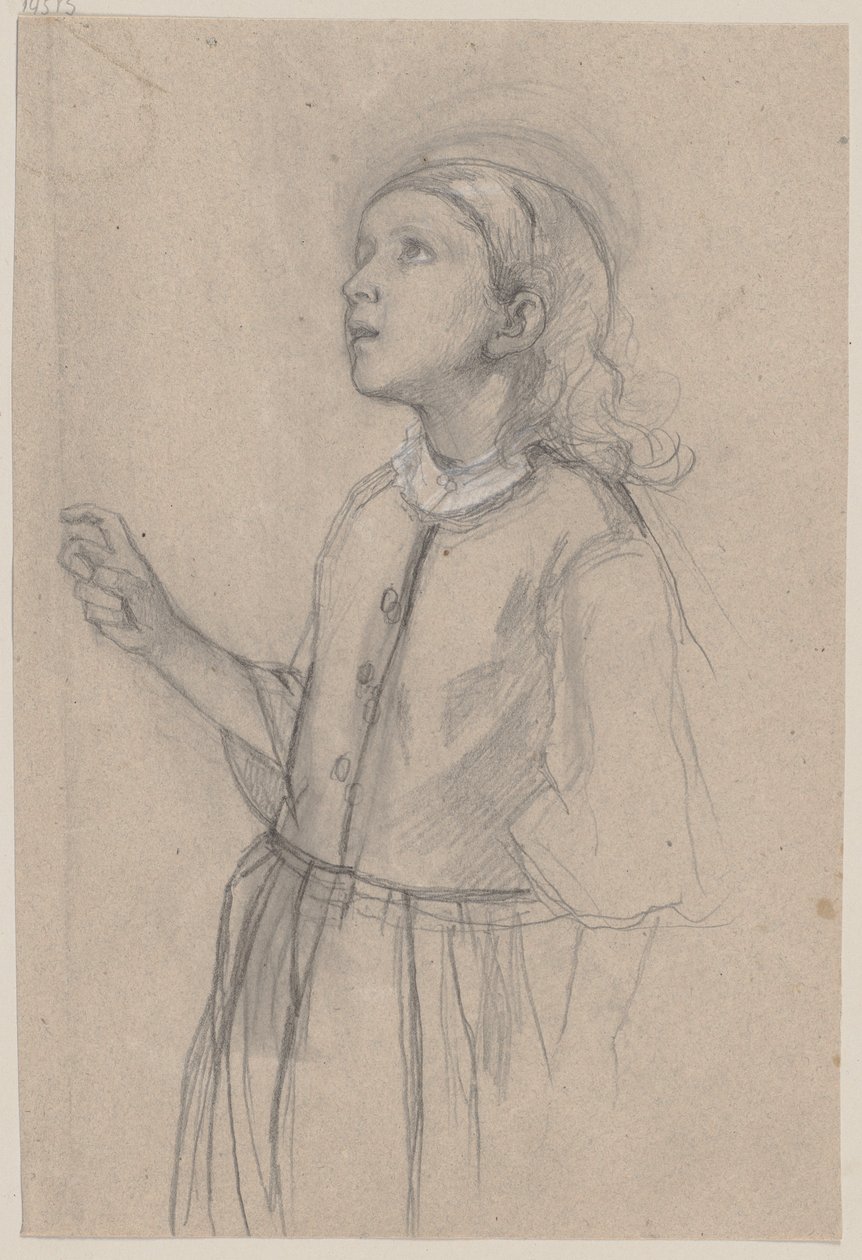 Menina, desenhada de perfil à esquerda de Jakob Becker