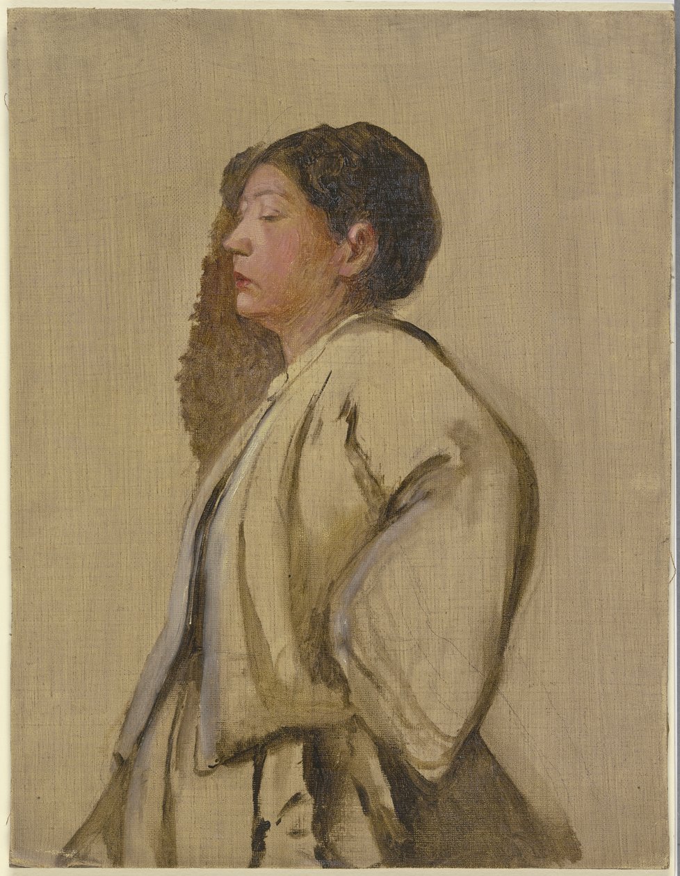Estudo de retrato de uma jovem mulher de Jakob Becker