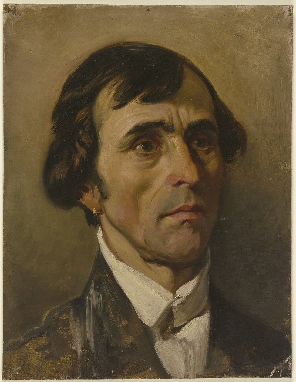 Estudo de retrato de um homem de Jakob Becker
