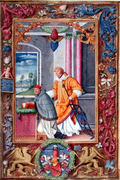 Anton Kress e St. Lawrence, página de um missal de Jakob Elsner