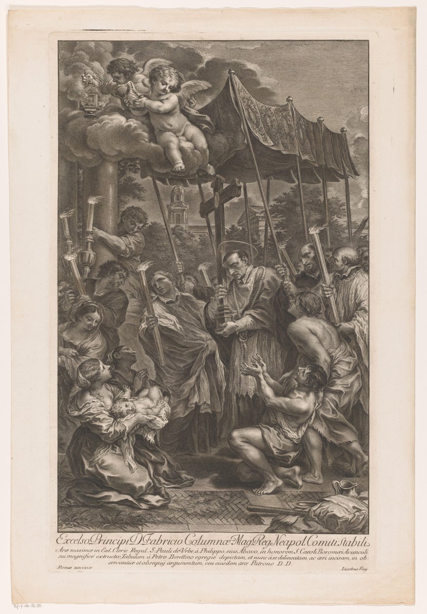 H. Carolus Borromeus transporta um crucifixo passado vítimas da peste de Jakob Frey (I)