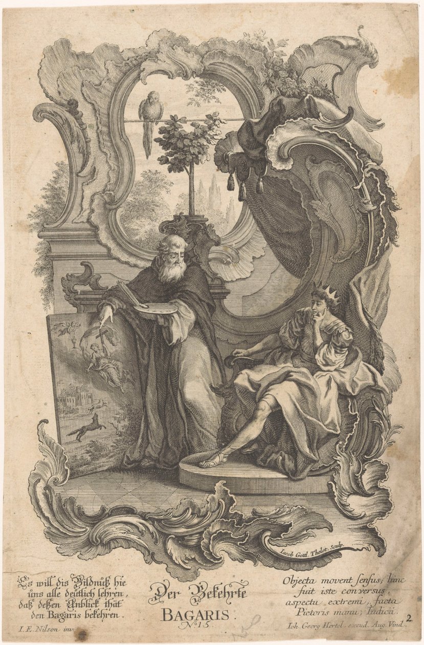 Bagaris, o convertido
Der Bekehrte Bagaris (título sobre o objecto)
Apelles e Bagaris (título da série) de Jakob Gottlieb Thelott