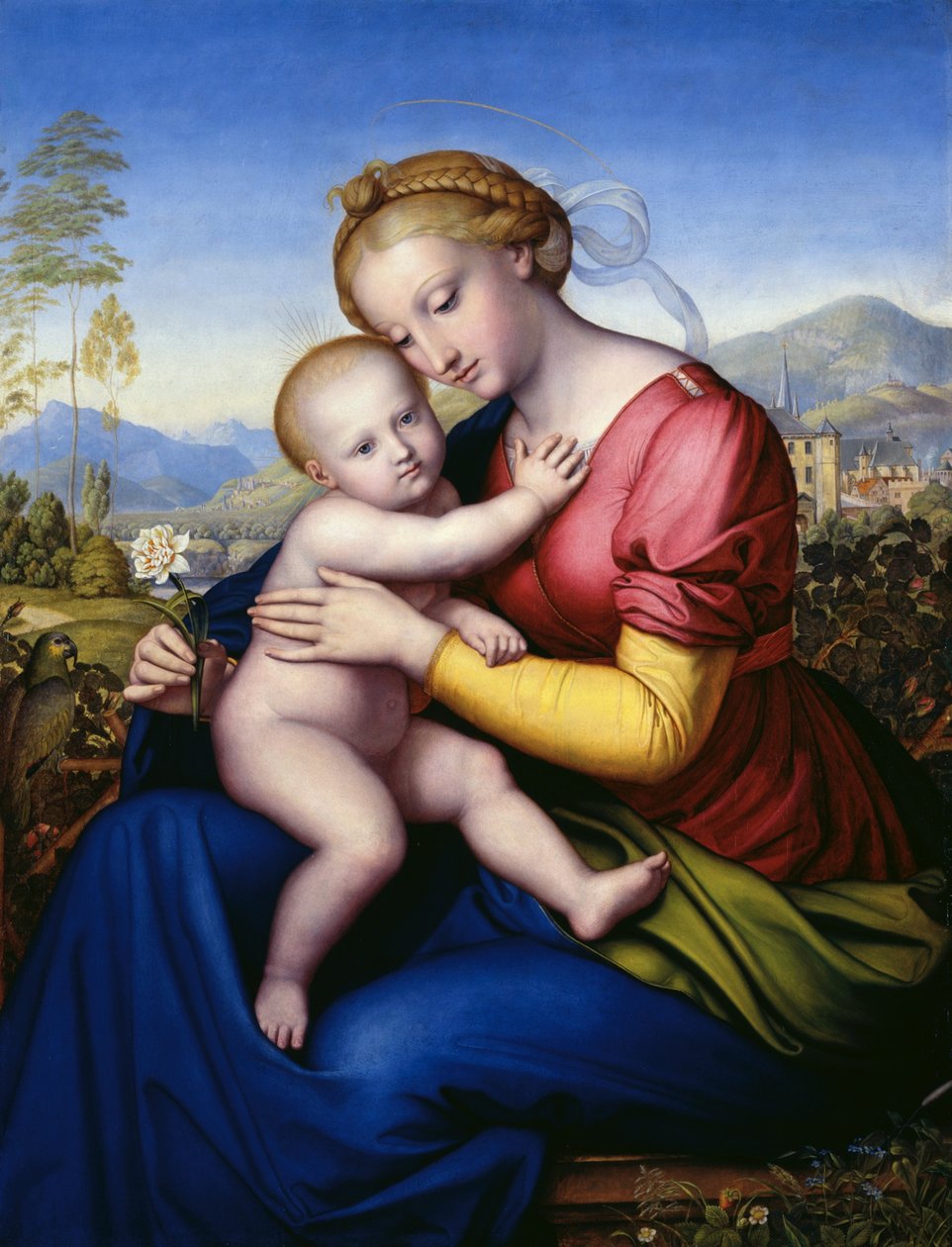 Madonna com criança e papagaio de Jakob Götzenberger