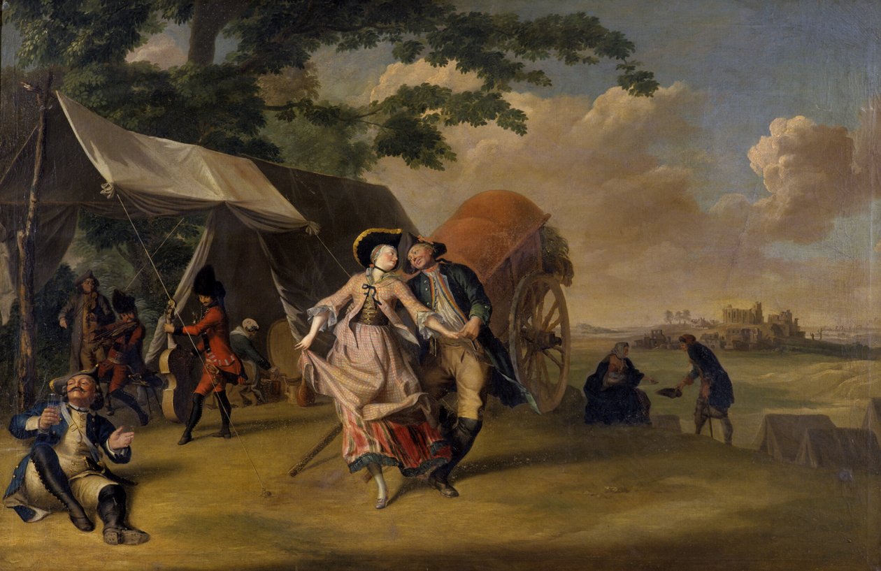 Dance em um acampamento, 1765 de Jakob Michel