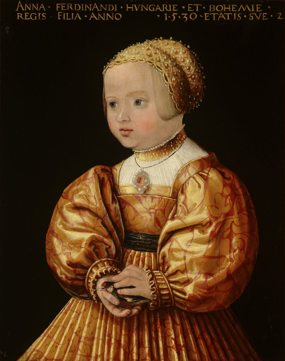 Retrato de Anna da Áustria, 2 anos de idade, 1530 de Jakob Seisenegger