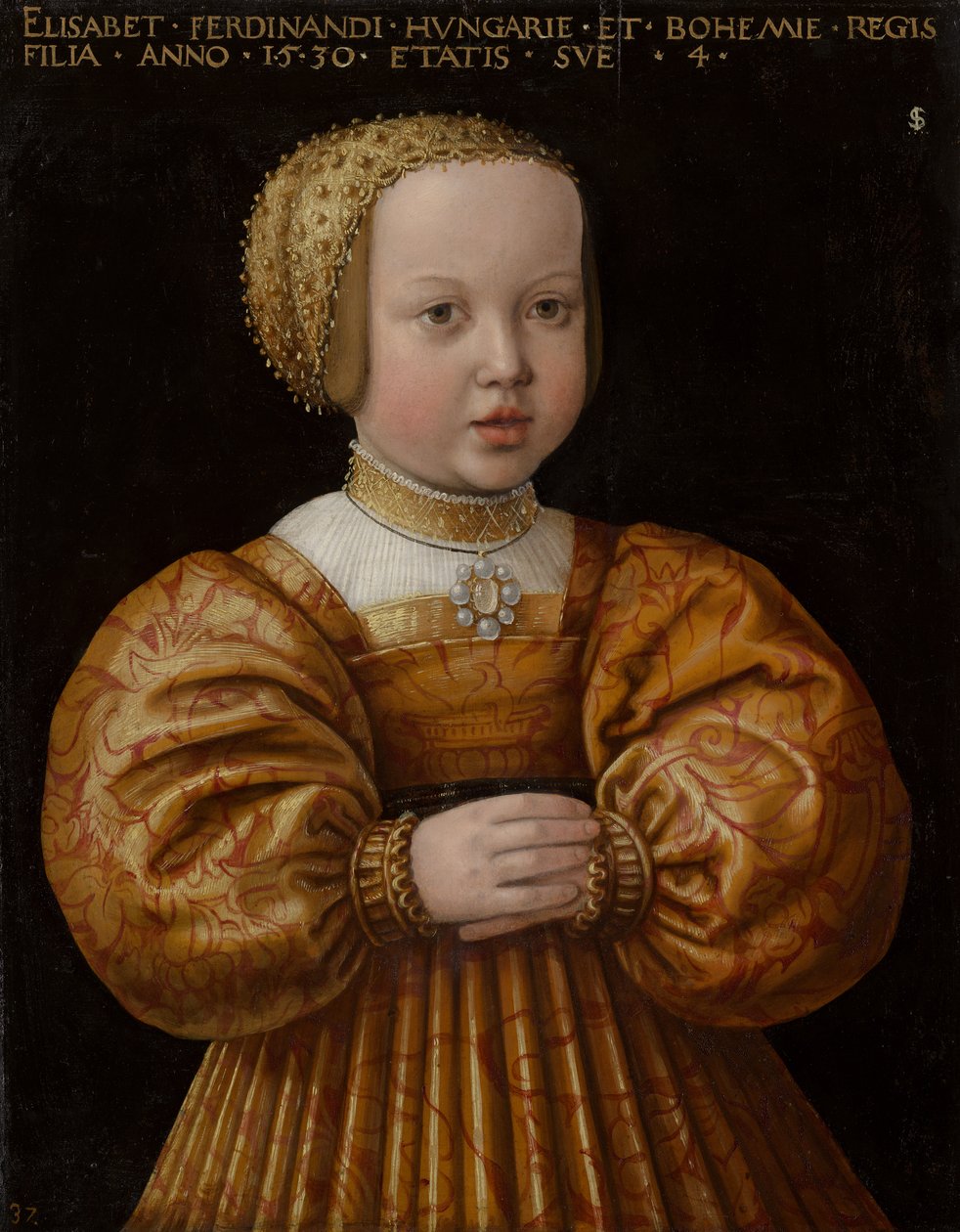 Retrato de Isabel da Áustria, quatro anos, 1530 de Jakob Seisenegger