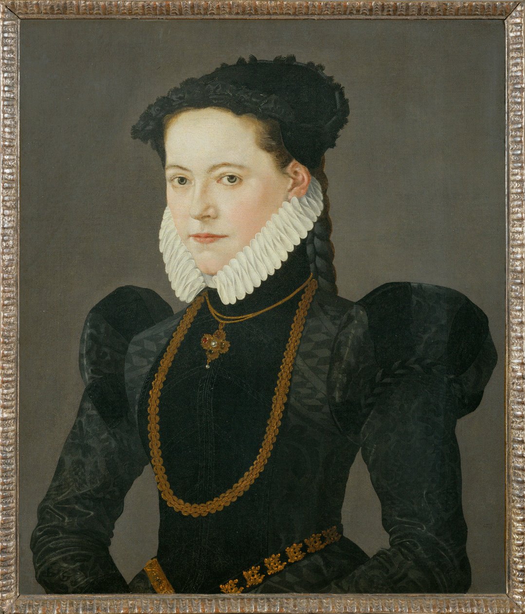 Retrato da filha do conde Friedrich de Oettingen ... (pintura sobre tela) de Jakob Seisenegger