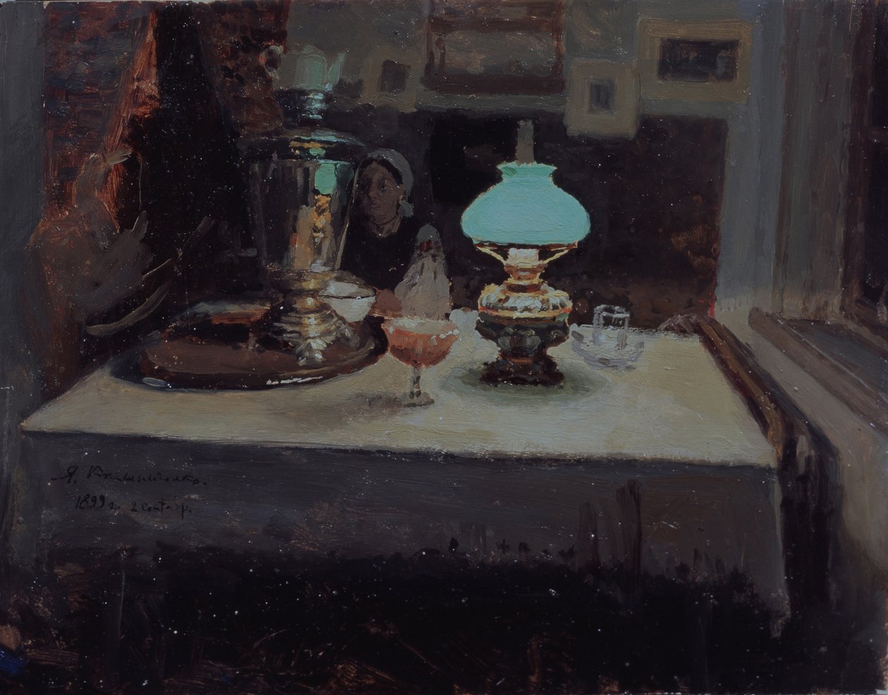 No samovar, 1899 de Jakov Jakovlevich Kalinichenko